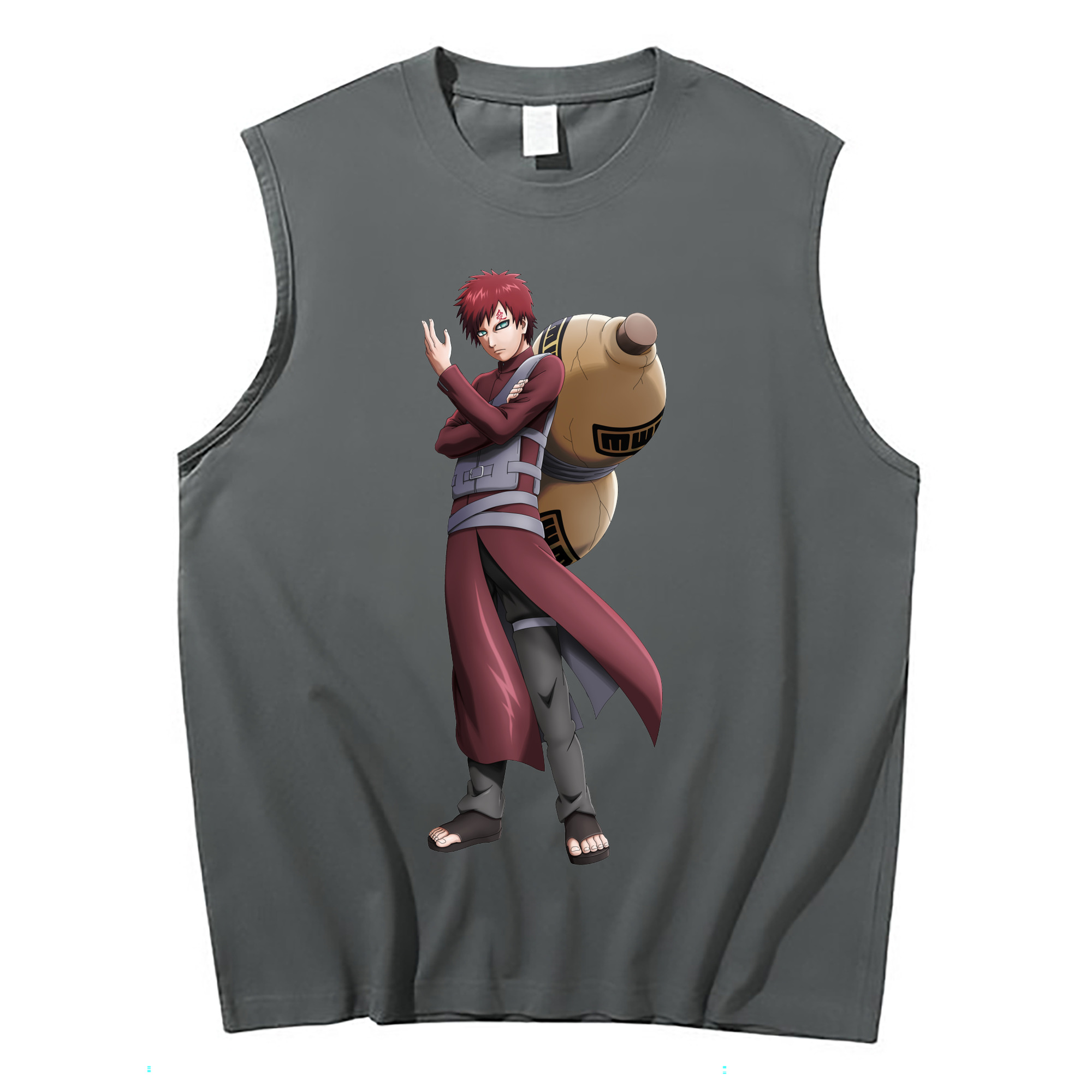（画像用） NARUTO -ナルト- ガアラ Gaara コットン100％タンクトップ（フロントプリント）